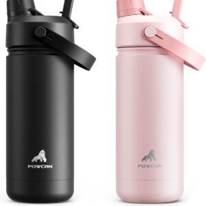 POWCAN 2 Pack 18 oz Kids Insulated Water Bottle